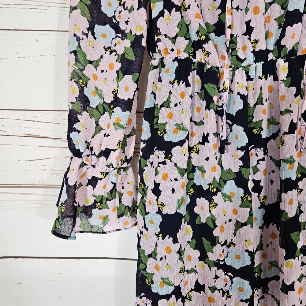 J. Crew | Drapey Floral Tie Front Dress - Picture 5 of 7